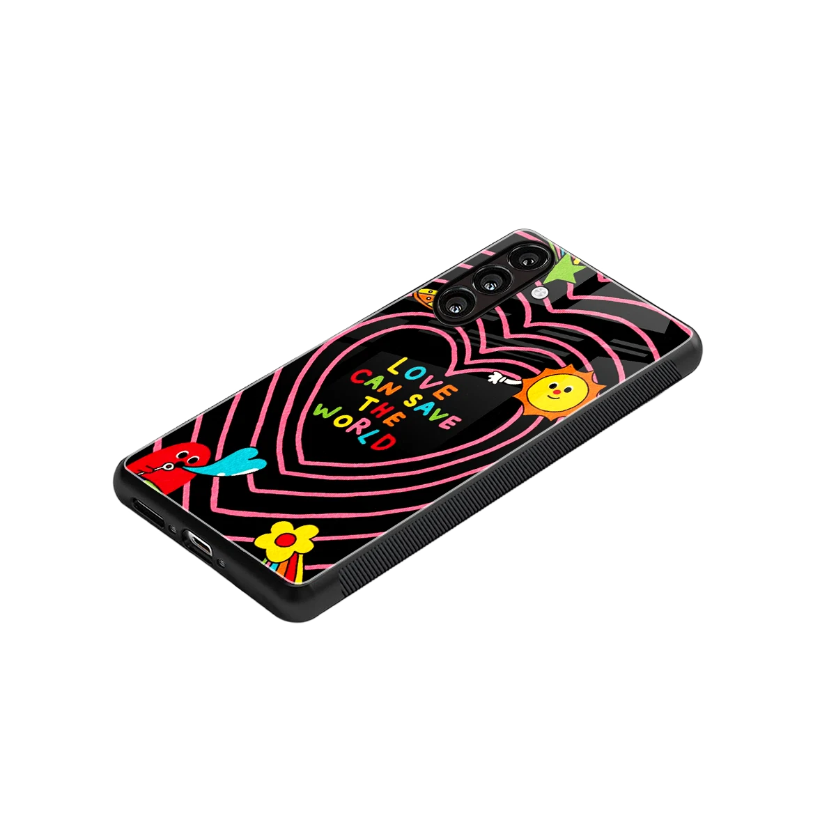 Save With Love stylish phone case for samsung galaxy a14 5g | glossy glass and slim fit