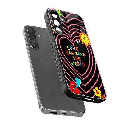Save With Love sleek samsung galaxy m56 5g cover with tempered glass back and TPU edges
