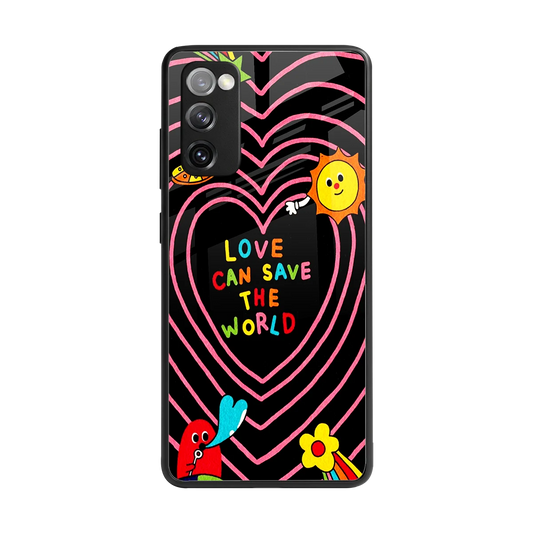 Save With Love back phone cover | glass case for samsung galaxy s20 fe