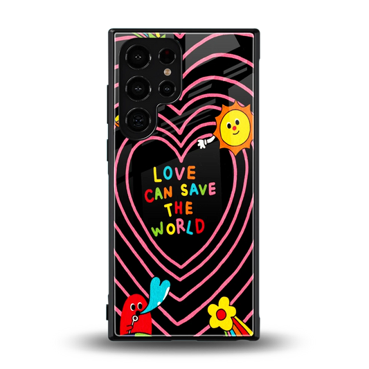 Save With Love back phone cover | glass case for samsung galaxy s24 ultra
