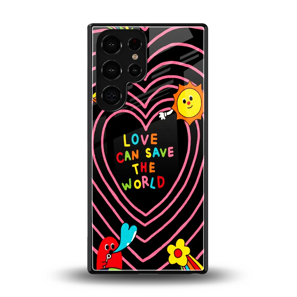 Save With Love back phone cover | glass case for samsung galaxy s25 ultra