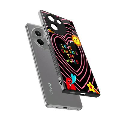 Save With Love sleek vivo v30e cover with tempered glass back and TPU edges