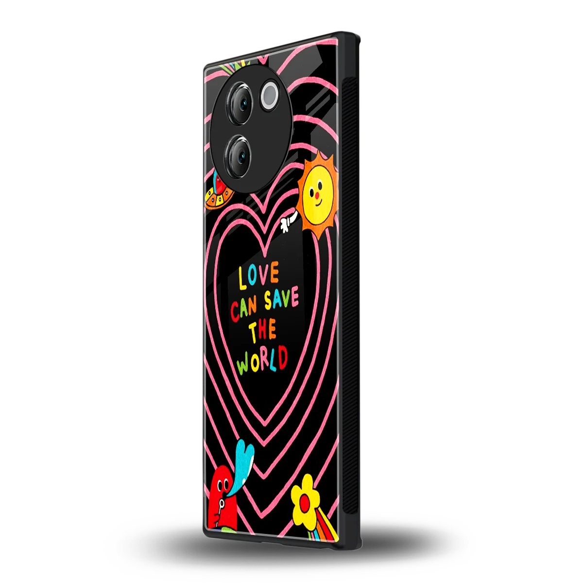 Save With Love vivo v30e mobile cover | shockproof glass phone case