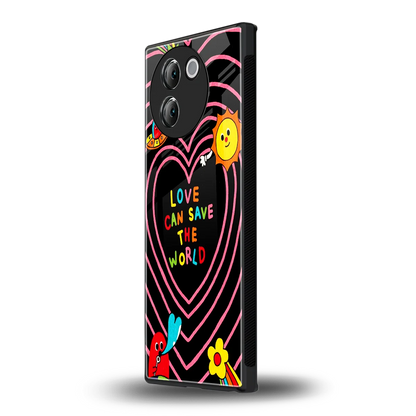 Save With Love vivo v30e mobile cover | shockproof glass phone case