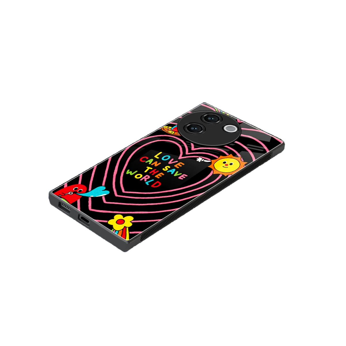 Save With Love stylish phone case for vivo v30e | glossy glass and slim fit