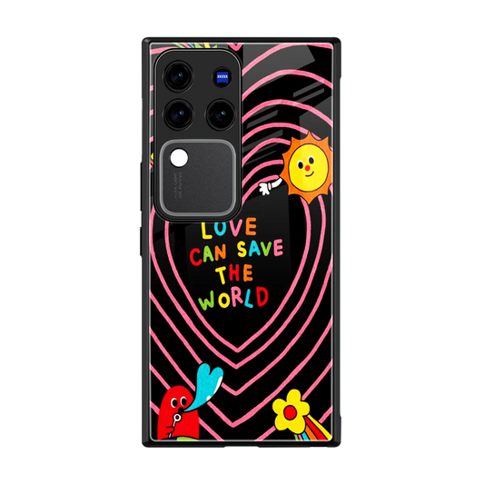 Save With Love back phone cover | glass case forvivo v30 pro
