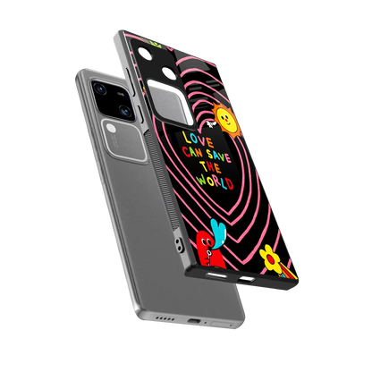 Save With Love sleek vivo v30 cover with tempered glass back and TPU edges
