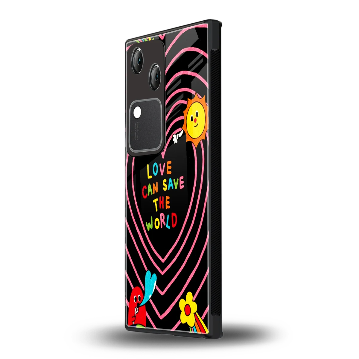 Save With Love vivo v30 mobile cover | shockproof glass phone case