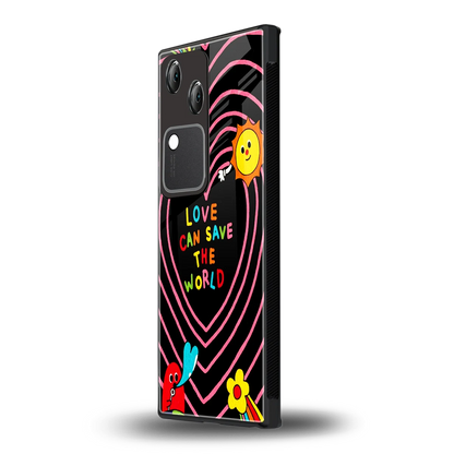 Save With Love vivo v30 mobile cover | shockproof glass phone case