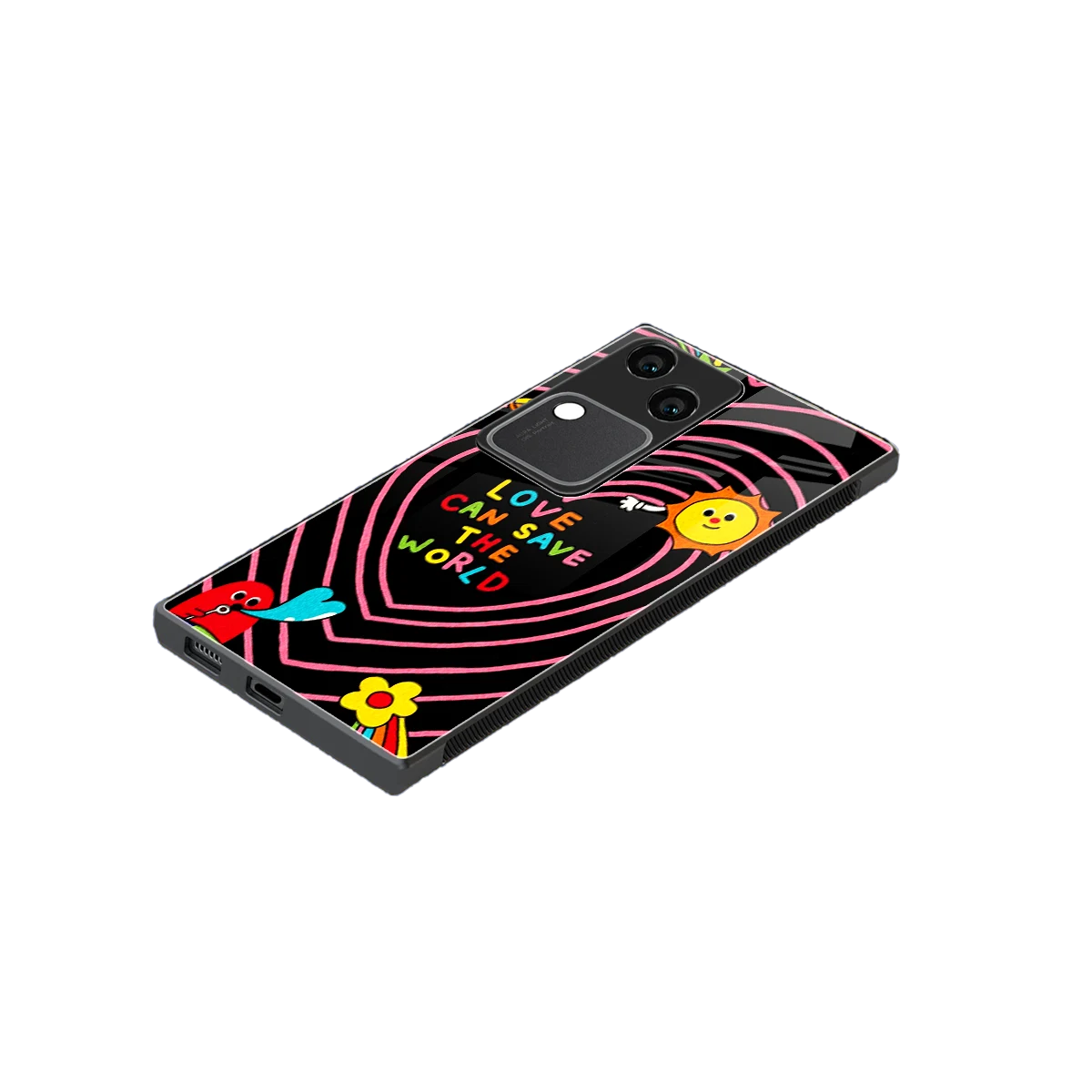 Save With Love stylish phone case for vivo v30 | glossy glass and slim fit