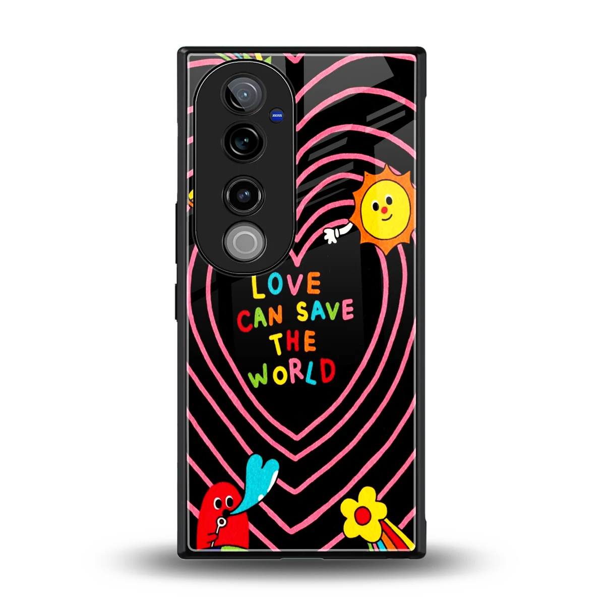 Save With Love back phone cover | glass case for vivo v40 pro