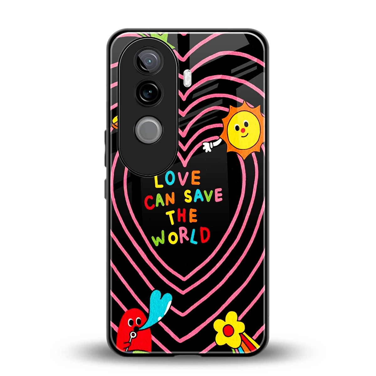 Save With Love back phone cover | glass case for vivo v40e