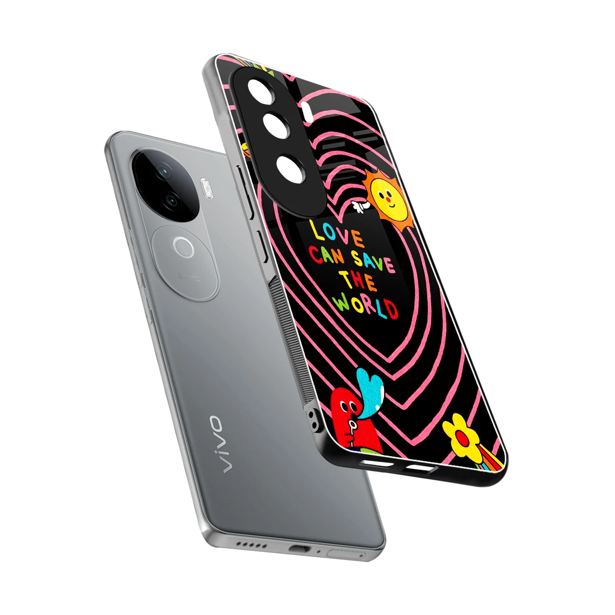 Save With Love sleek vivo v40e cover with tempered glass back and TPU edges