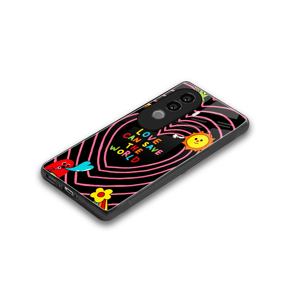 Save With Love stylish phone case for vivo v40e | glossy glass and slim fit