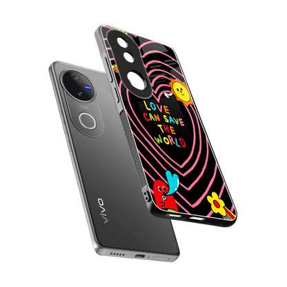 Save With Love sleek vivo v50 cover with tempered glass back and TPU edges