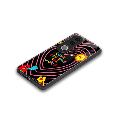 Save With Love stylish phone case for vivo v50 | glossy glass and slim fit