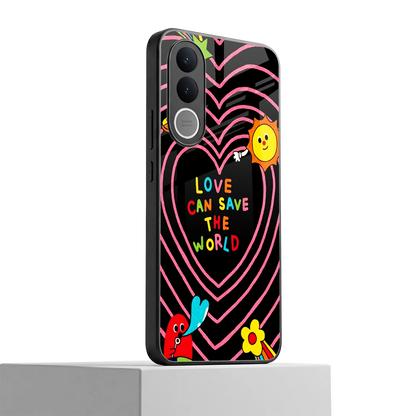 Save With Love vivo v70 fe mobile cover | shockproof glass phone case