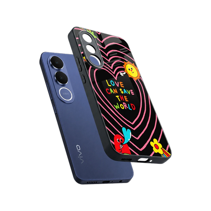 Save With Love sleek vivo v70 fe cover with tempered glass back and TPU edges