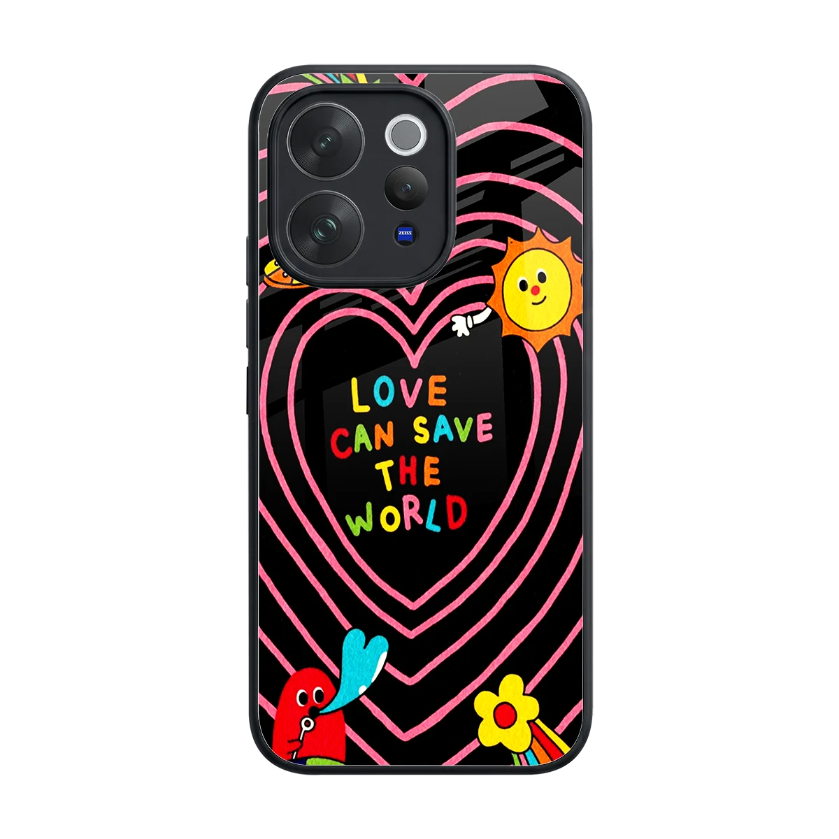 Save With Love back phone cover | glass case for vivo v70