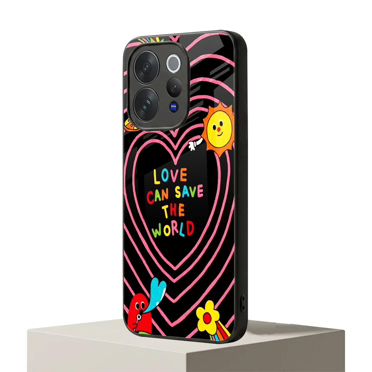 Save With Love vivo v70 elite mobile cover | shockproof glass phone case