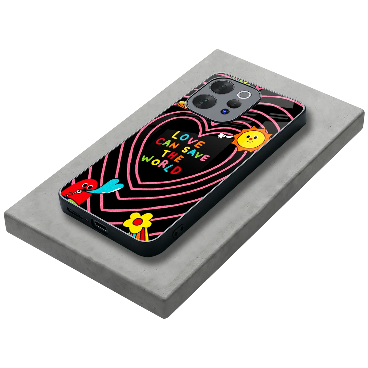 Save With Love stylish phone case for vivo v70 elite | glossy glass and slim fit