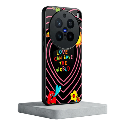 Save With Love vivo x200 pro mobile cover | shockproof glass phone case