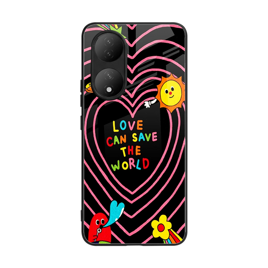 Save With Love back phone cover | glass case for Vivo-y100
