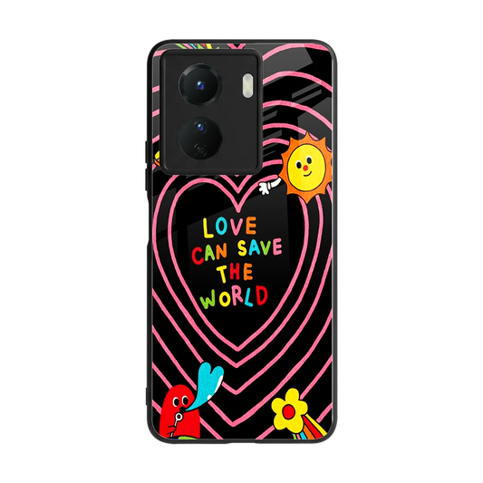 Save With Love back phone cover | glass case for vivo y16