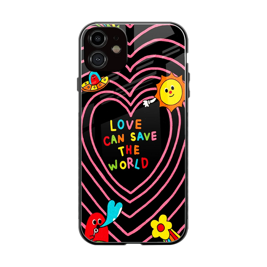 Save With Love back phone cover | glass case for iphone 12