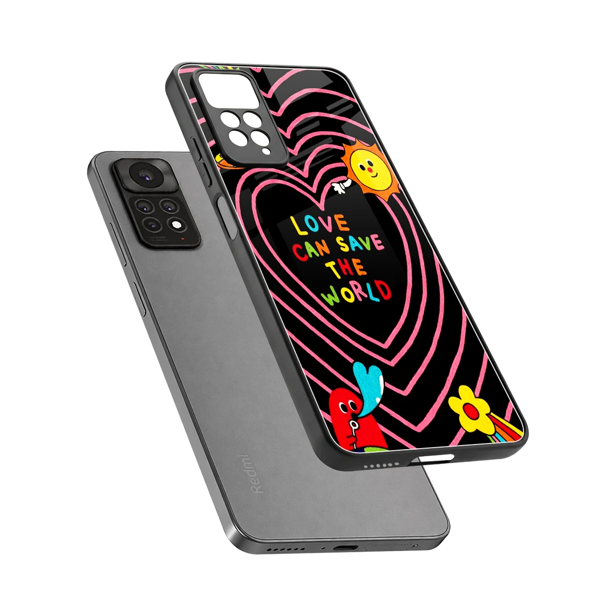 Save With Love sleek redmi note 11 pro cover with tempered glass back and TPU edges
