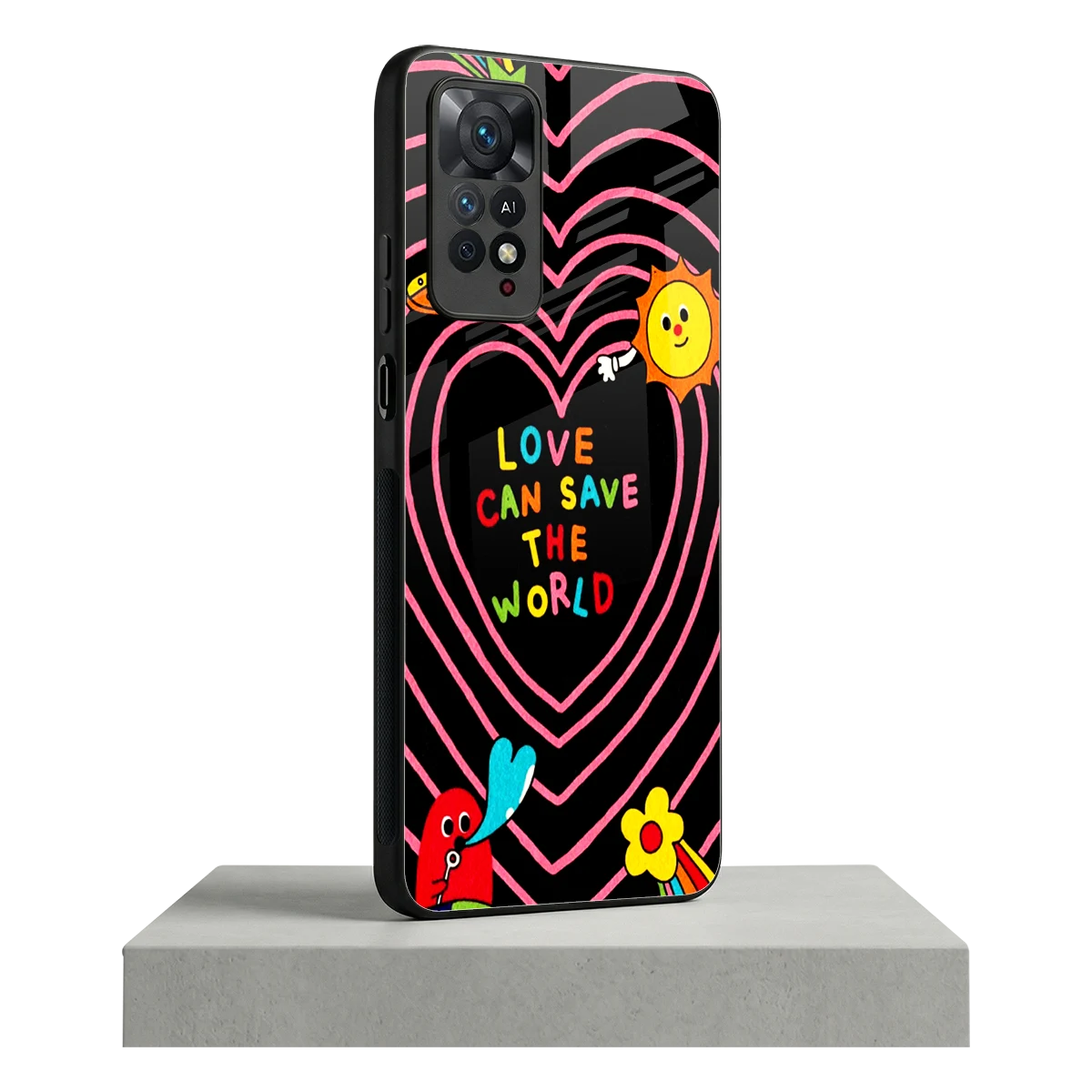 Save With Love redmi note 11 pro mobile cover | shockproof glass phone case