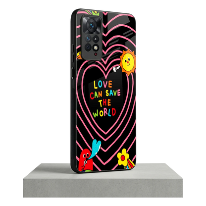 Save With Love redmi note 11 pro mobile cover | shockproof glass phone case