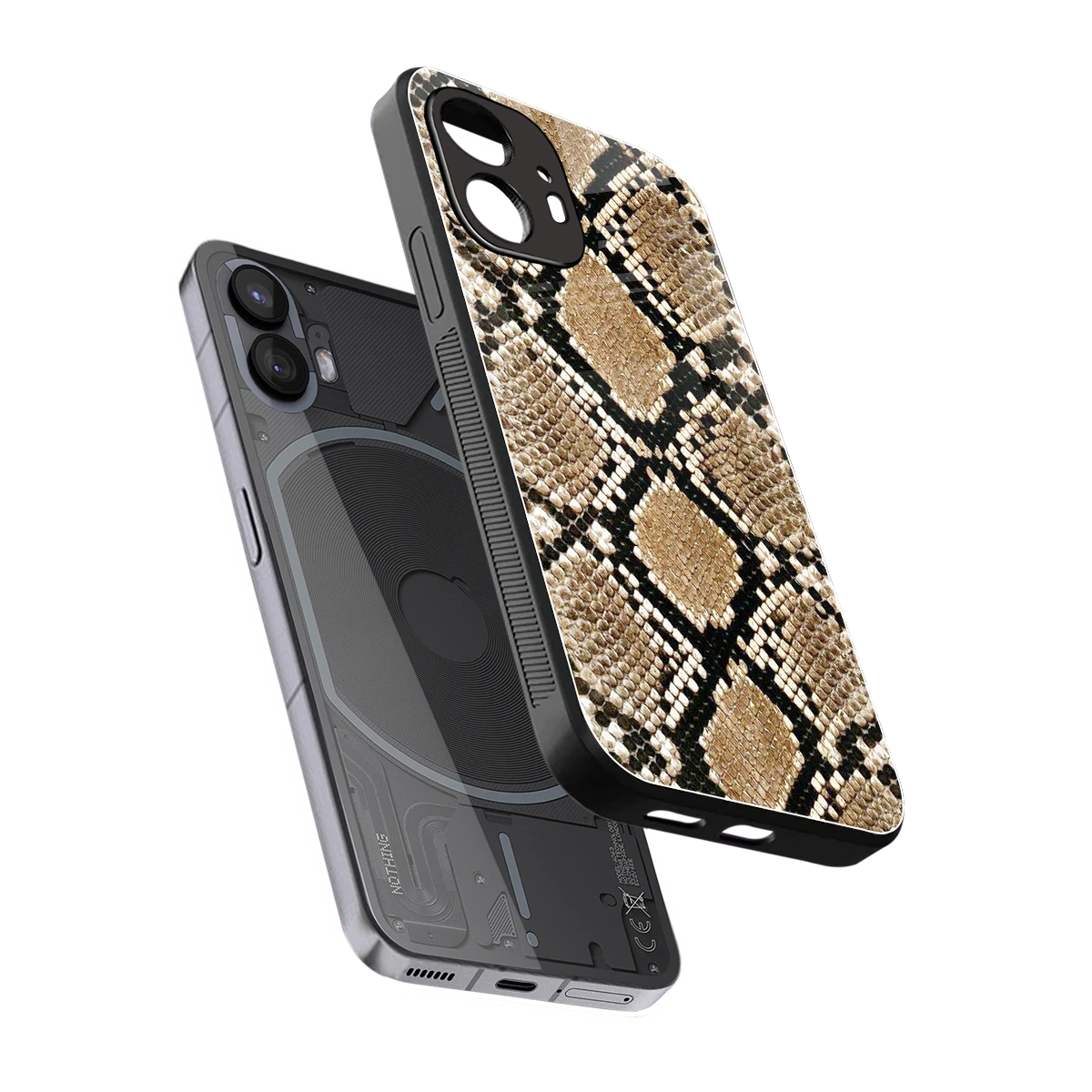 Scaly Chic sleek nothing phone 2 cover with tempered glass back and TPU edges