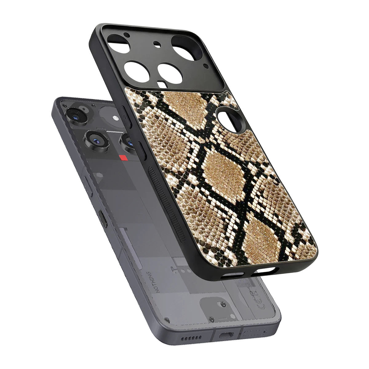 Scaly Chic sleek nothing phone 3 cover with tempered glass back and TPU edges