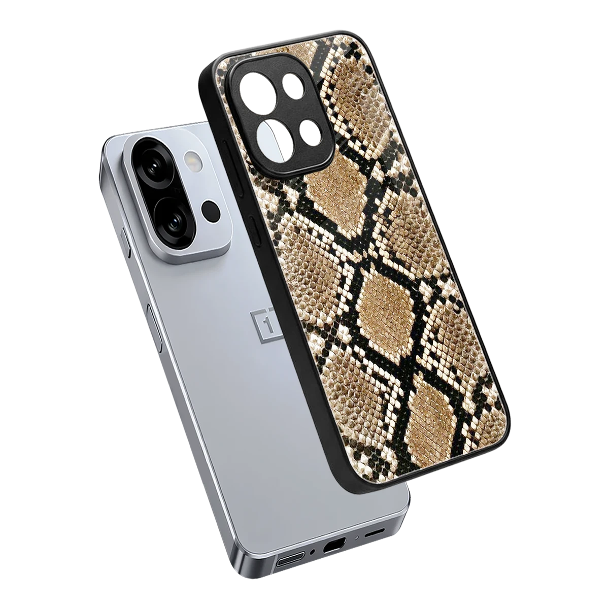 Scaly Chic sleek oneplus 13s cover with tempered glass back and TPU edges