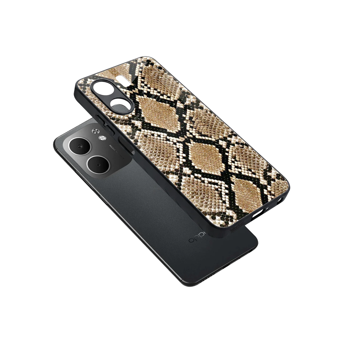 Scaly Chic sleek oppo a5x 5g cover with tempered glass back and TPU edges