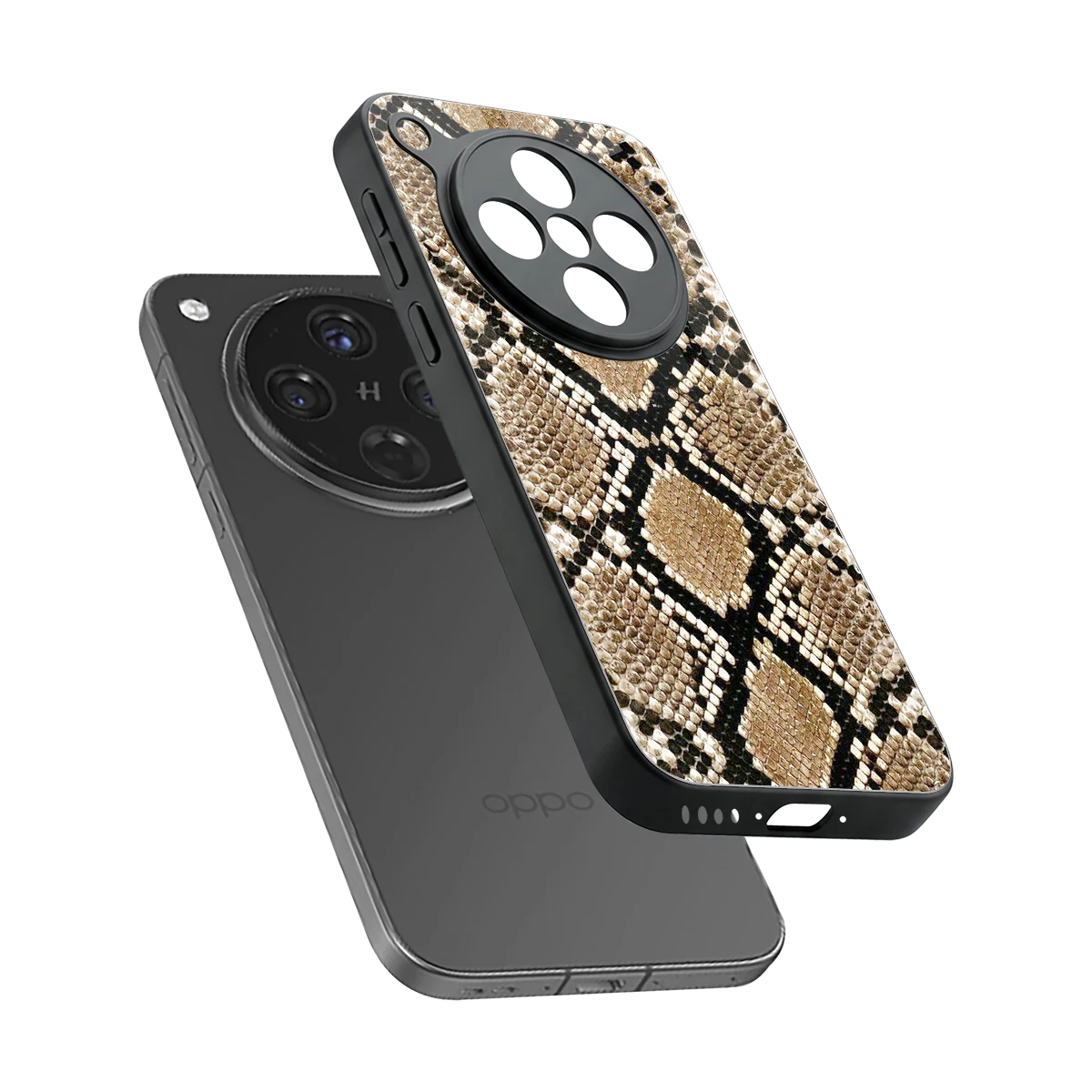 Scaly Chic sleek oppo find x8 cover with tempered glass back and TPU edges