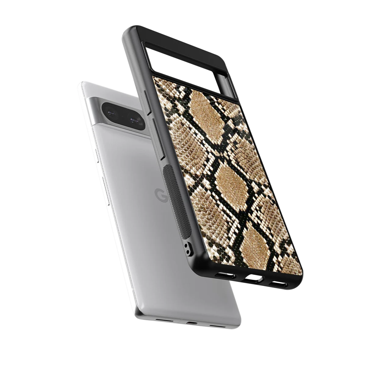 Scaly Chic sleek google pixel 8 cover with tempered glass back and TPU edges