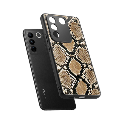 Scaly Chic sleek vivo v27 5g cover with tempered glass back and TPU edges