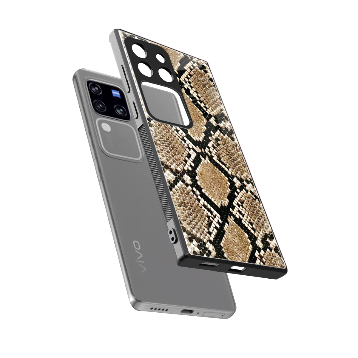 Scaly Chic sleekvivo v30 pro cover with tempered glass back and TPU edges