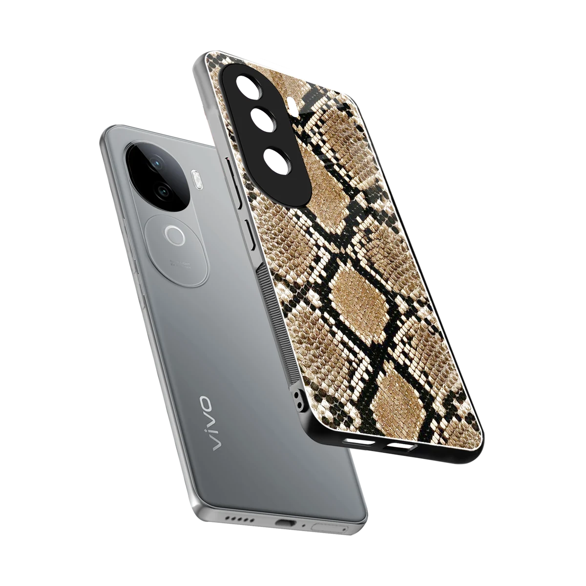 Scaly Chic sleek vivo v40e cover with tempered glass back and TPU edges
