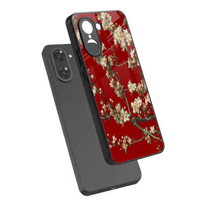 Scarlet Petals sleek oneplus nord ce5 5g cover with tempered glass back and TPU edges