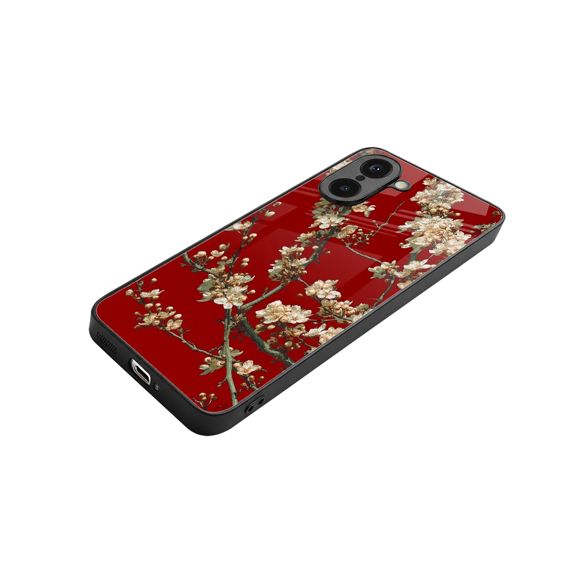 Scarlet Petals stylish phone case for oneplus nord ce5 5g | glossy glass and slim fit