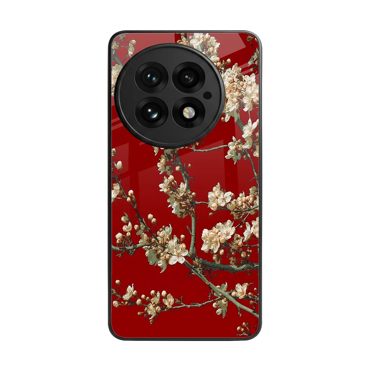 Scarlet Petals back phone cover | glass case for oneplus 13