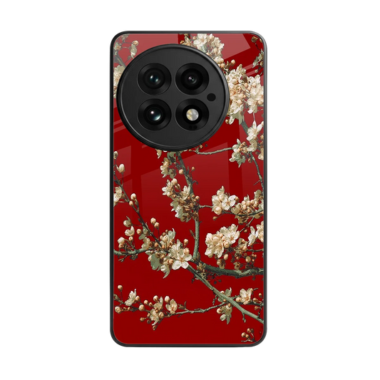 Scarlet Petals back phone cover | glass case for oneplus 13