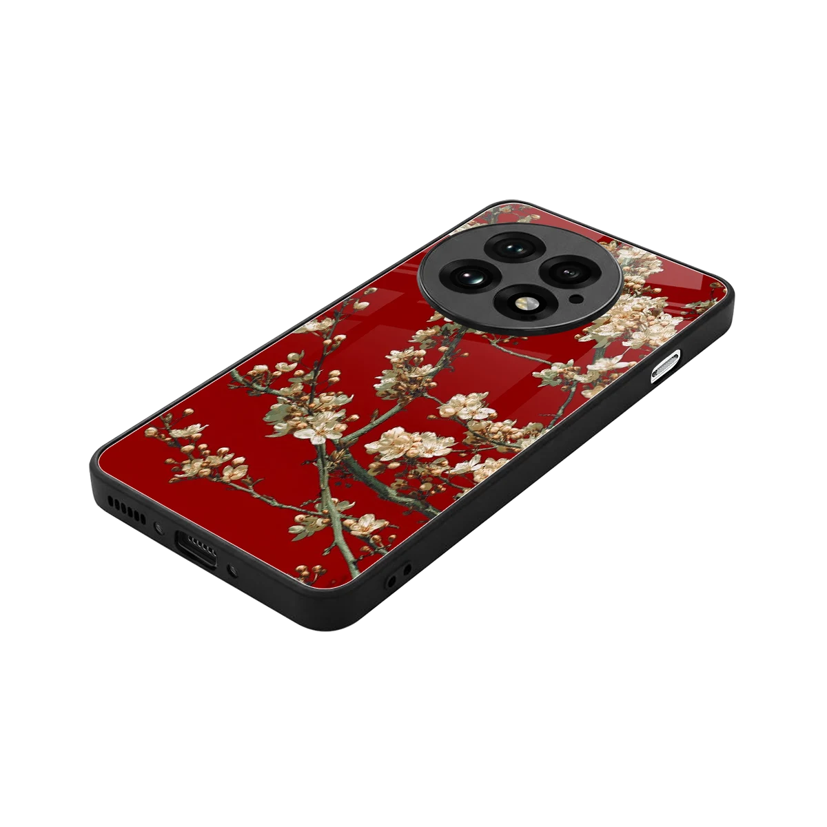 Scarlet Petals stylish phone case for oneplus 13 | glossy glass and slim fit