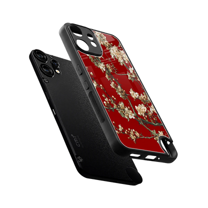 Scarlet Petals sleek cmf nothing phone 2 pro cover with tempered glass back and TPU edges