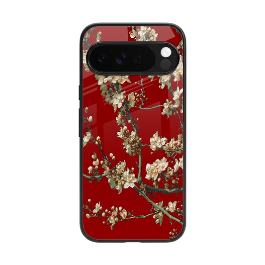 Scarlet Petals back phone cover | glass case for google pixel 10 pro xl