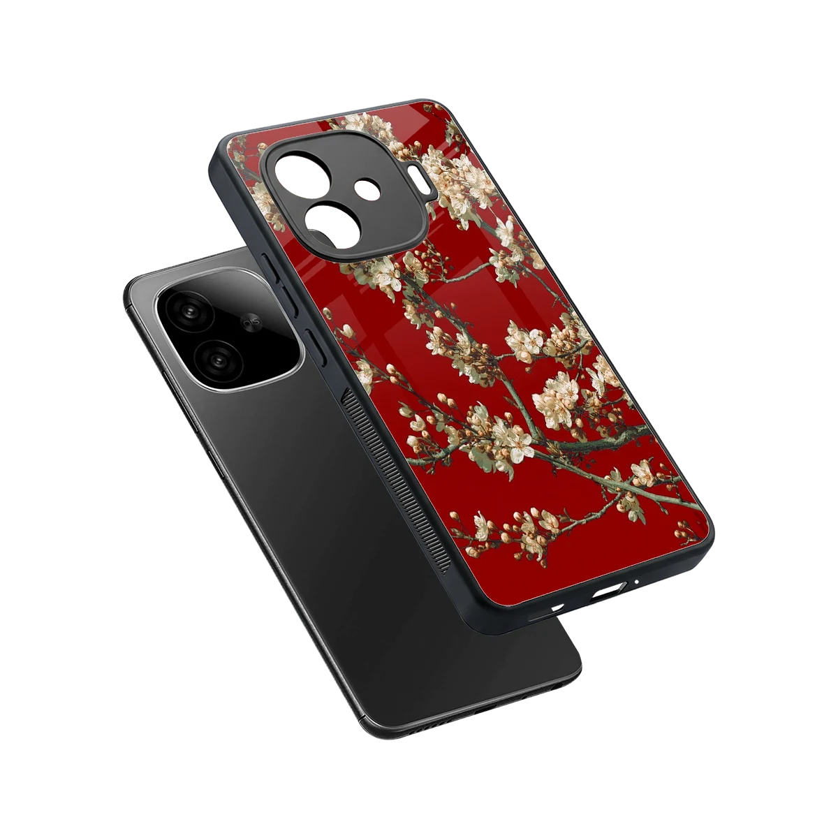Scarlet Petals sleek iqoo neo 10r 5g cover with tempered glass back and TPU edges