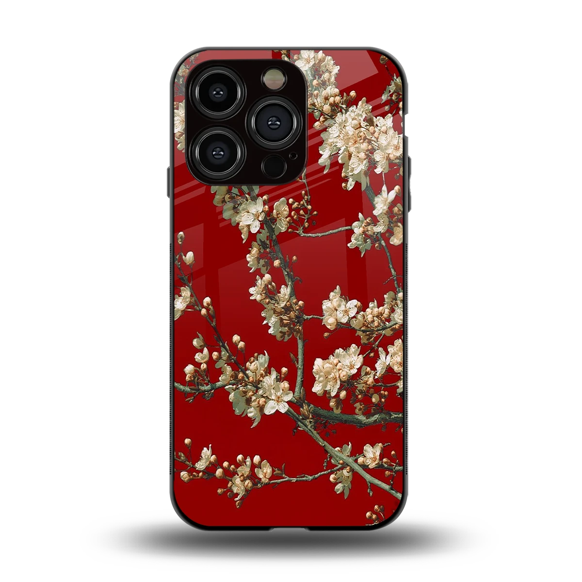 Scarlet Petals back phone cover | glass case for iphone 13 pro
